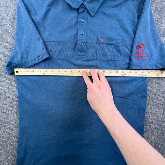 Travis Matthew Polo Large Short Sleeve Blue w Pocket HARMONY CLUB GOLFING - Picture 4 of 16